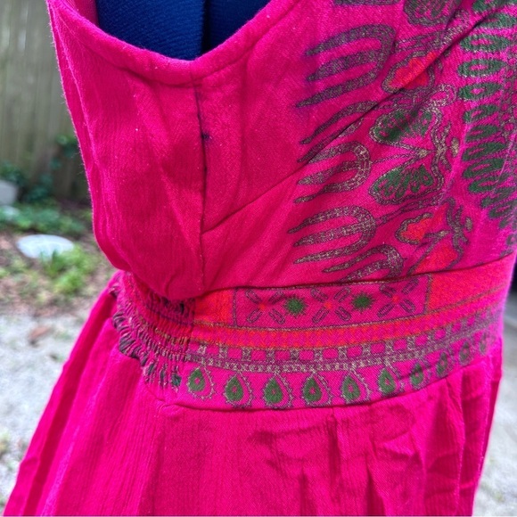 Lapogee Pink Sleeveless Patterned Midi Dress Boho Women’s Size XL Stretch Summer - Picture 10 of 11